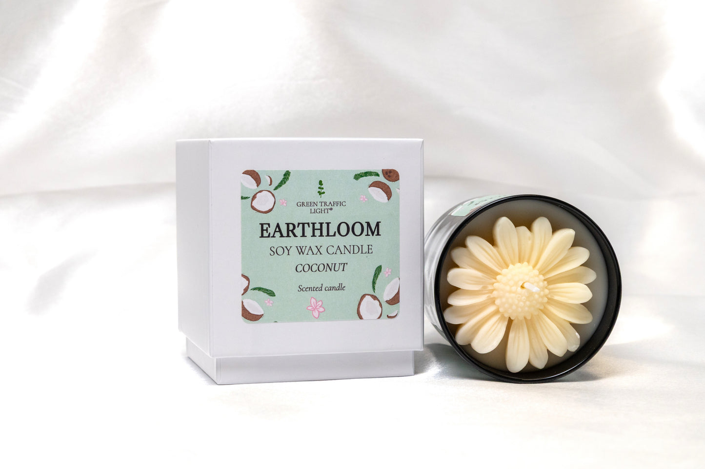 🌼EARTHLOOM Coconut Daisy Flower Candle